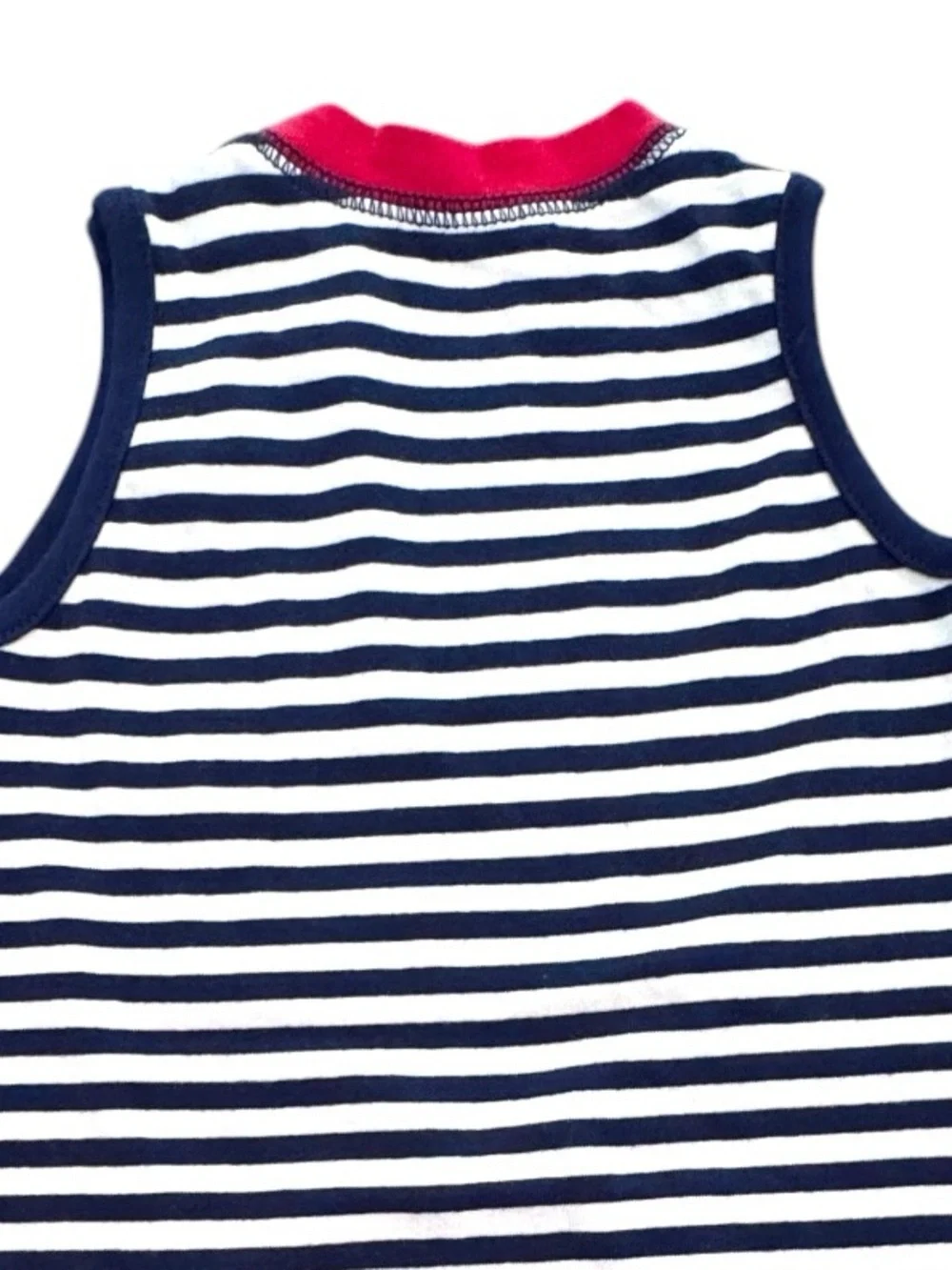 NWOT Carter’s baby boy's 3-6M sleeveless navy blue/white stripe Team USA romper